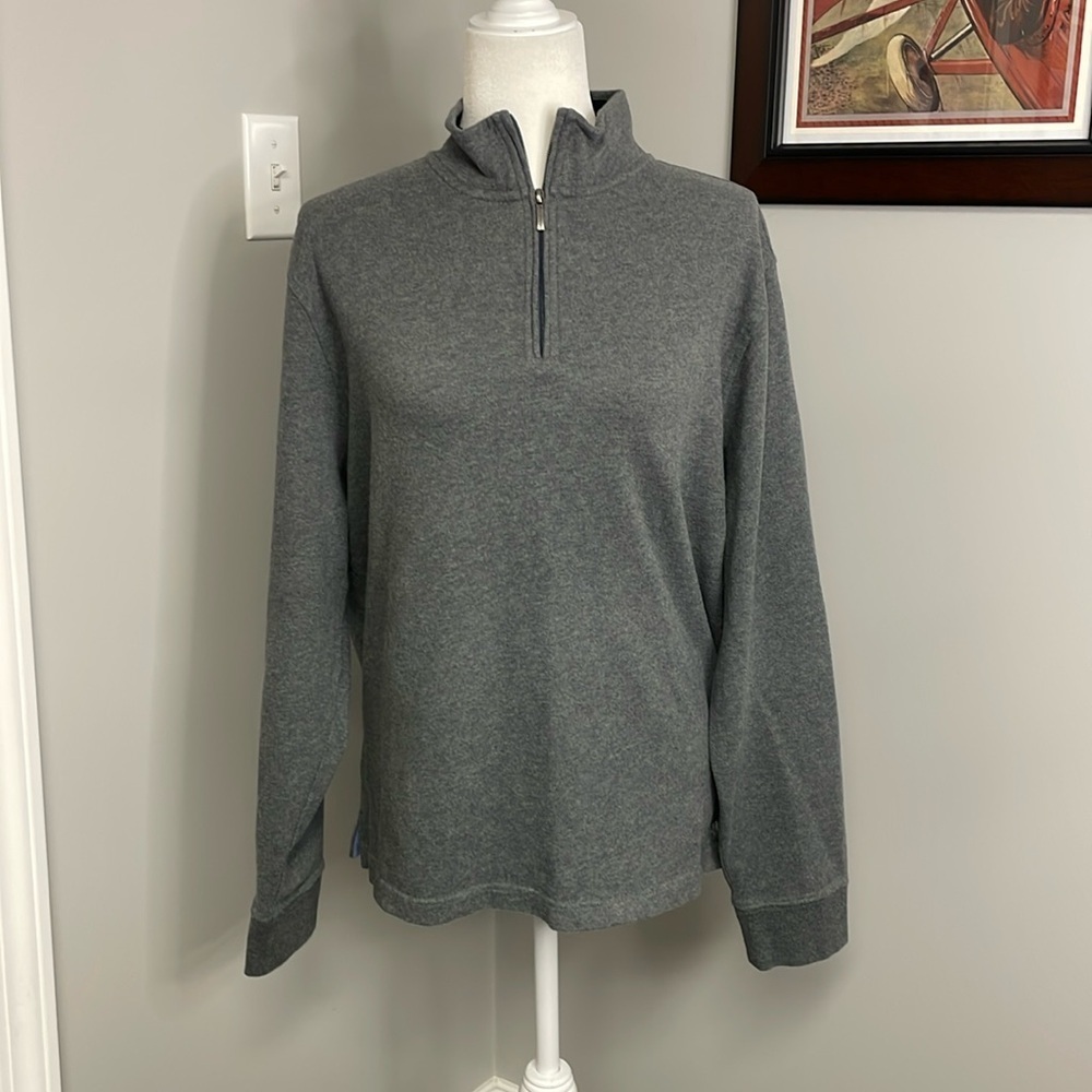 Brooks Brothers Long Sleeve 1/4 Zip Mens Size Large Gray Sweatshirt